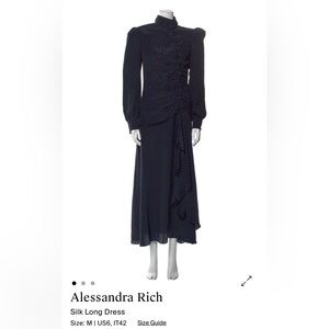 Alessandra Rich Navy Long Sleeve Dress